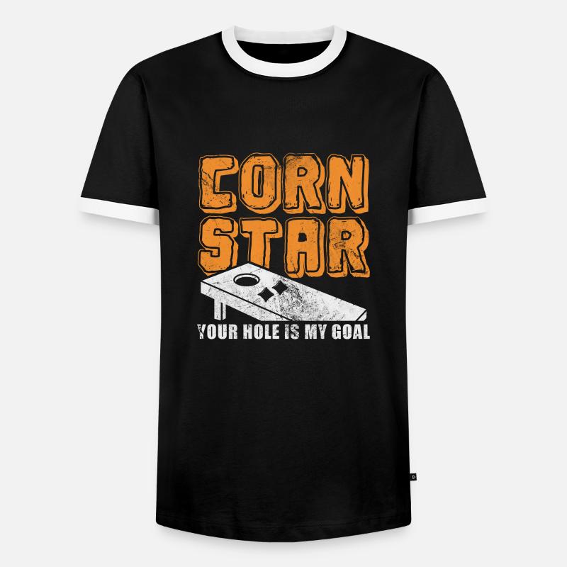Cornhole - Men's Ringer Shirt - black/white