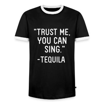 Chanteur chanteur chanteur musicien cadeau - T-shirt contrasté Homme - noir/blanc - Devant - AI Model Female 172 light (172cm) & AI Model Male 178 light (178cm)