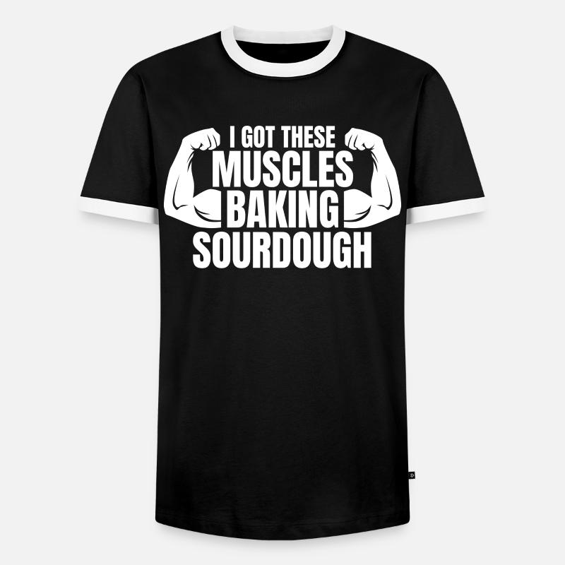 Bäcker Bäckerein Backwaren Backen Geschenk - Männer Kontrast-T-Shirt - Schwarz/Weiß