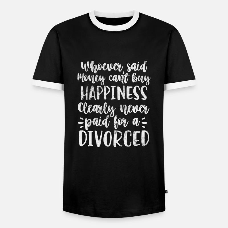 Scheidung - Männer Kontrast-T-Shirt - Schwarz/Weiß