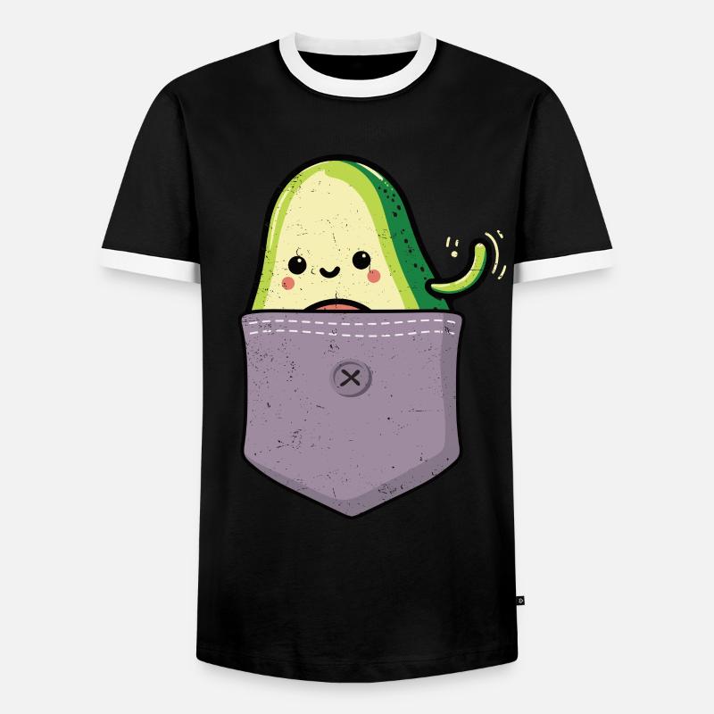Avocado - Männer Kontrast-T-Shirt - Schwarz/Weiß