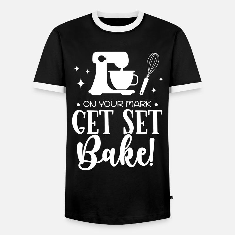 Bäcker Bäckerein Backwaren Backen Geschenk - Männer Kontrast-T-Shirt - Schwarz/Weiß