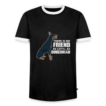 Doberman - T-shirt contrasté Homme - noir/blanc - Devant - AI Model Female 172 light (172cm) & AI Model Male 178 light (178cm)