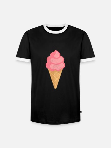 Eiscreme - Männer Kontrast-T-Shirt - Schwarz/Weiß