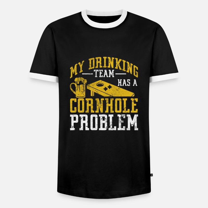 Cornhole - Men's Ringer Shirt - black/white