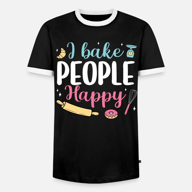 Bäcker Bäckerein Backwaren Backen Geschenk - Männer Kontrast-T-Shirt - Schwarz/Weiß