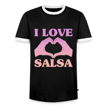 Salsa danse Cuba danse Latino danse classe cadeau - T-shirt contrasté Homme - noir/blanc - Devant - AI Model Female 172 light (172cm) & AI Model Male 178 light (178cm)