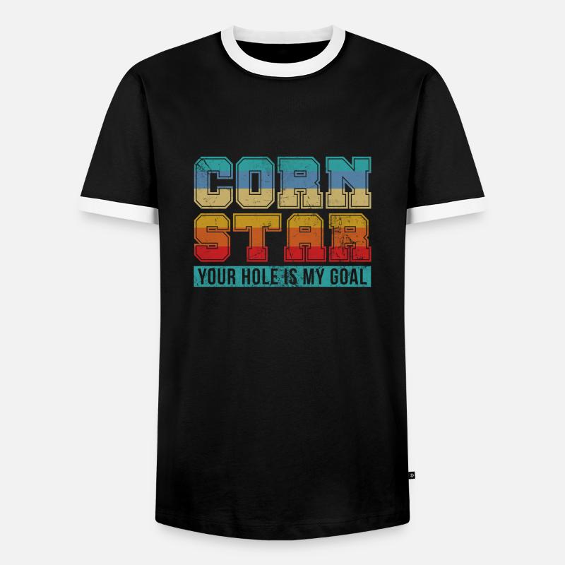 Cornhole - Männer Kontrast-T-Shirt - Schwarz/Weiß