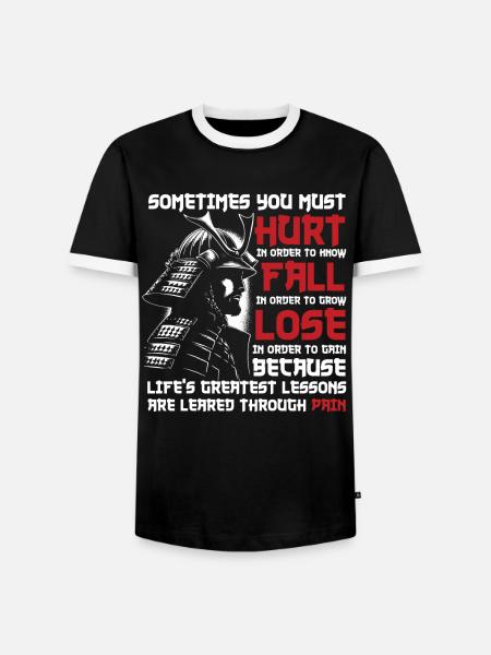 Samurai Ronin Schwertkampf Krieger Geschenk - Männer Kontrast-T-Shirt - Schwarz/Weiß