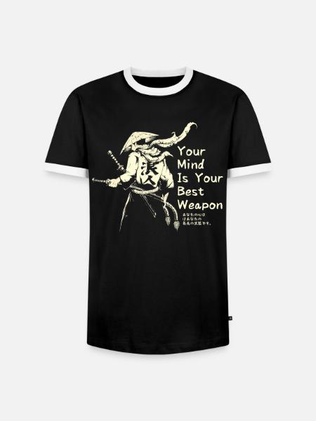 Samurai Ronin Schwertkampf Krieger Geschenk - Männer Kontrast-T-Shirt - Schwarz/Weiß