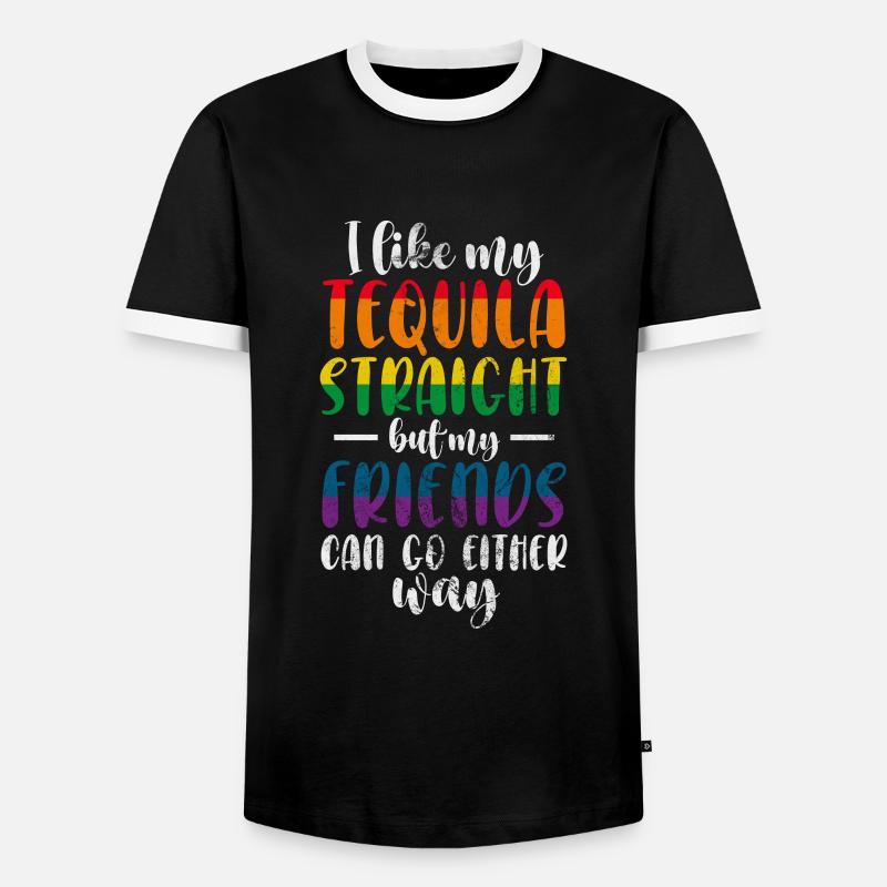 tequila - Men's Ringer Shirt - black/white