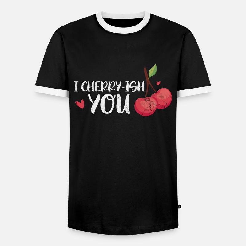Kirsche - Männer Kontrast-T-Shirt - Schwarz/Weiß