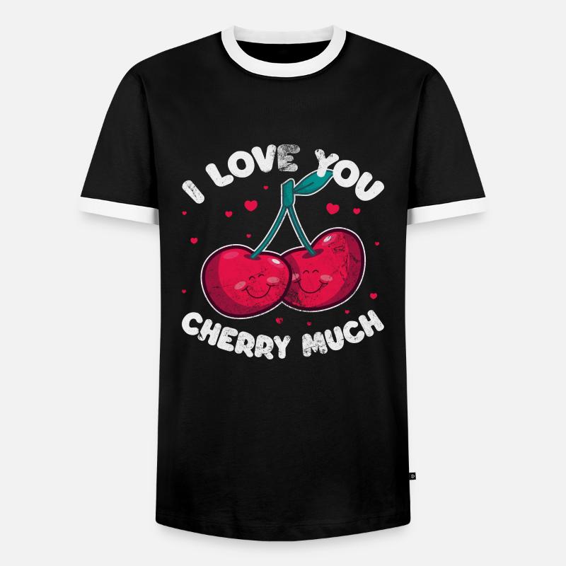 Cherry - Men's Ringer Shirt - black/white