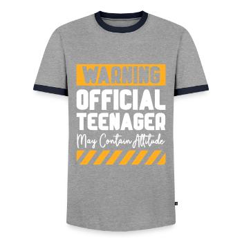 Teen Teen Teen Teens Teeny Gift - Men's Ringer Shirt - grey/navy  - Front - AI Model Female 172 light (172cm) & AI Model Male 178 light (178cm)