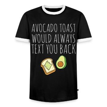 Avocado - Männer Kontrast-T-Shirt - Schwarz/Weiß - Vorne - AI Model Female 172 light (172cm) & AI Model Male 178 light (178cm)