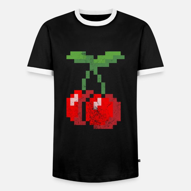 Kirsche - Männer Kontrast-T-Shirt - Schwarz/Weiß
