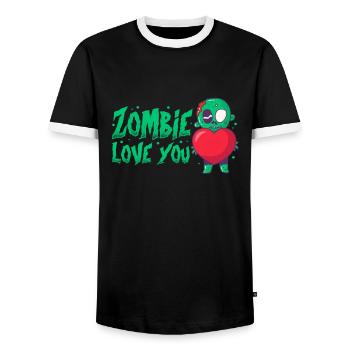 Zombie Zombie Chasseur de Zombie Apocalypse Cadeau - T-shirt contrasté Homme - noir/blanc - Devant - AI Model Female 172 light (172cm) & AI Model Male 178 light (178cm)
