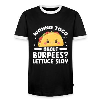 Burpees Fitness Burpee Krafttraining Geschenk - Männer Kontrast-T-Shirt - Schwarz/Weiß - Vorne - AI Model Female 172 light (172cm) & AI Model Male 178 light (178cm)