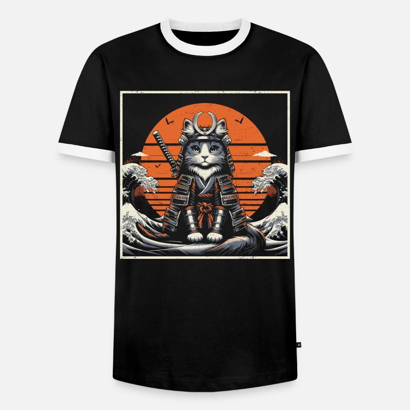 Samurai - Men's Ringer Shirt - black/white