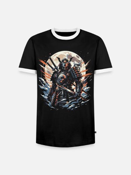 Samurai Ronin Schwertkampf Krieger Geschenk - Männer Kontrast-T-Shirt - Schwarz/Weiß