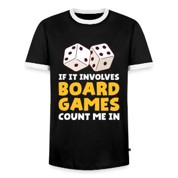 Jeux de société Jeux de société Jeux de soirée Jeux Cadeau - T-shirt contrasté Homme - noir/blanc - Devant - AI Model Female 172 light (172cm) & AI Model Male 178 light (178cm)