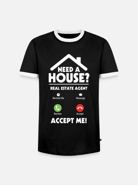 Immobilienmakler Immobilien Makler Geschenk - Männer Kontrast-T-Shirt - Schwarz/Weiß