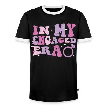 Spinster - Men's Ringer Shirt - black/white - Front - AI Model Female 172 light (172cm) & AI Model Male 178 light (178cm)