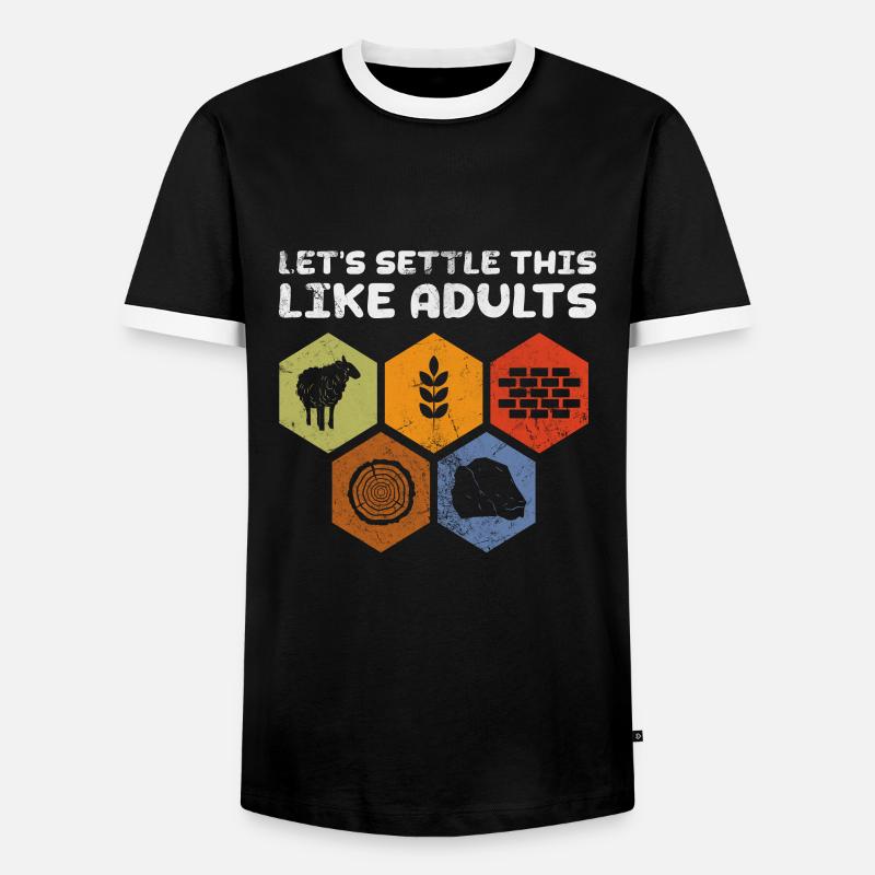 board game - Men's Ringer Shirt - black/white