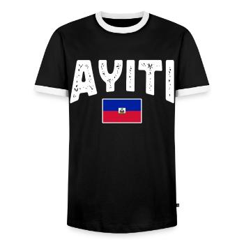 Haiti Haitianer Karibik Urlaub - Männer Kontrast-T-Shirt - Schwarz/Weiß - Vorne - AI Model Female 172 light (172cm) & AI Model Male 178 light (178cm)