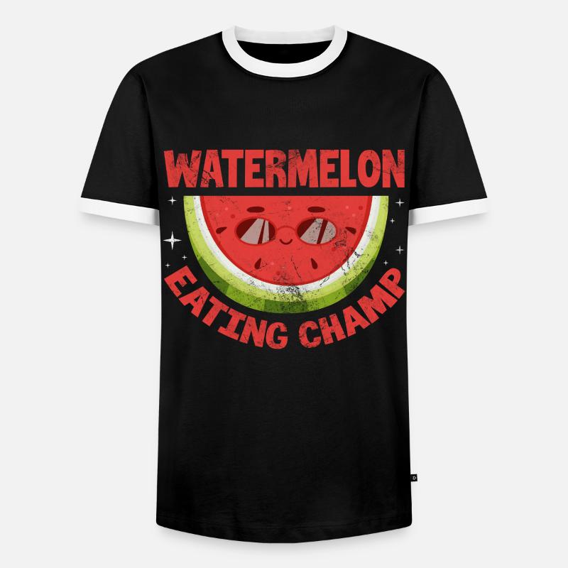 Wassermelone - Männer Kontrast-T-Shirt - Schwarz/Weiß