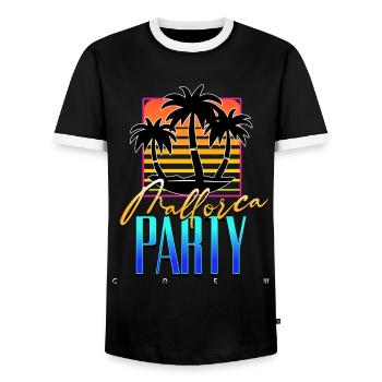 Mallorca Party Crew - T-shirt contrasté Homme - noir/blanc - Devant - AI Model Female 172 light (172cm) & AI Model Male 178 light (178cm)