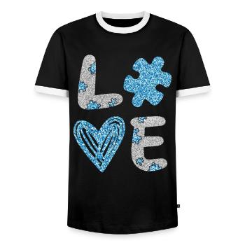 Journée de sensibilisation à l’autisme Cadeau autiste - T-shirt contrasté Homme - noir/blanc - Devant - AI Model Female 172 light (172cm) & AI Model Male 178 light (178cm)