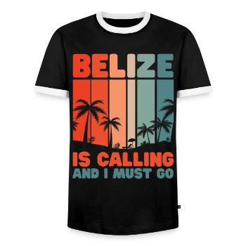 Belize Latino Belizean Belizean Maya Gift - Men's Ringer Shirt - black/white - Front - AI Model Female 172 light (172cm) & AI Model Male 178 light (178cm)