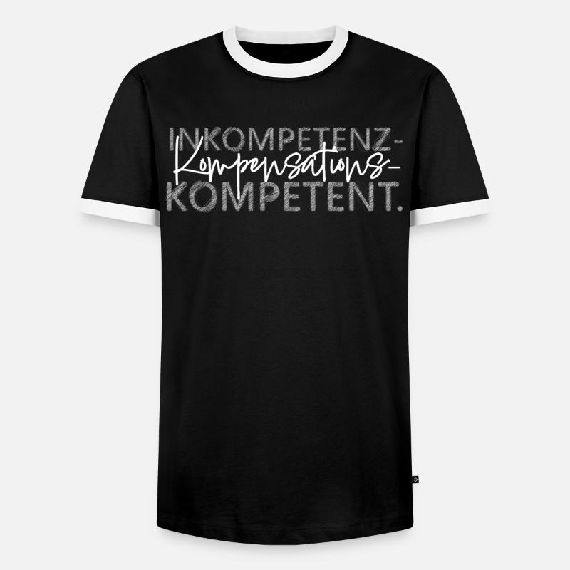 Inkompetenz Kompensations Kompetent lustiger Spruc - Männer Kontrast-T-Shirt - Schwarz/Weiß
