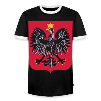 POLOGNE POLOGNE POLSKA PATRIE CADEAU T-SHIRT - T-shirt contrasté Homme - noir/blanc - Devant - AI Model Female 172 light (172cm) & AI Model Male 178 light (178cm)