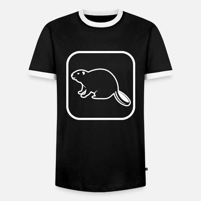 beaver - Men's Ringer Shirt - black/white