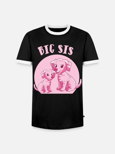 große Schwester Hunde - Männer Kontrast-T-Shirt - Schwarz/Weiß