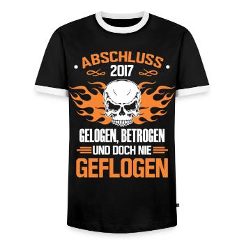 abschluss abitur 2017 - Männer Kontrast-T-Shirt - Schwarz/Weiß - Vorne - AI Model Female 172 light (172cm) & AI Model Male 178 light (178cm)