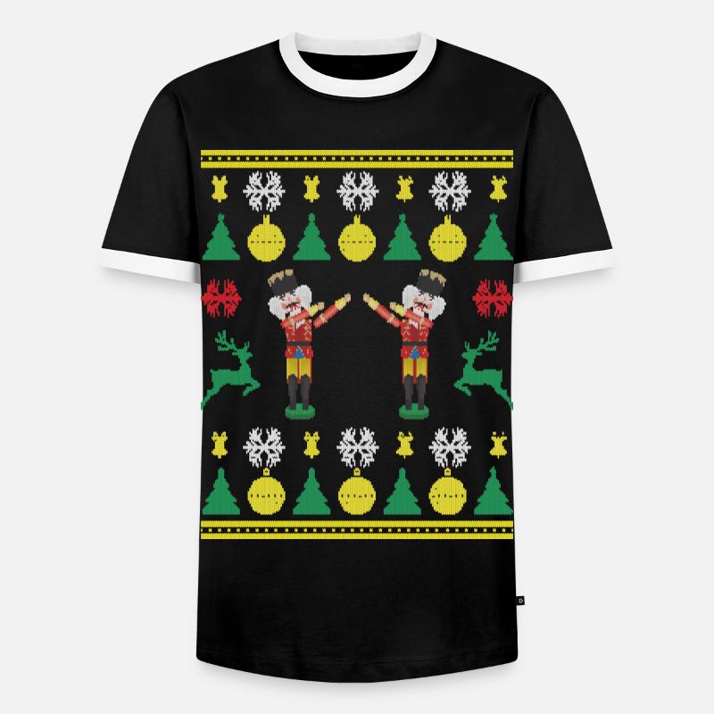 Tanzender Nussknacker Dabbing Nutcracker Knittered - Männer Kontrast-T-Shirt - Schwarz/Weiß