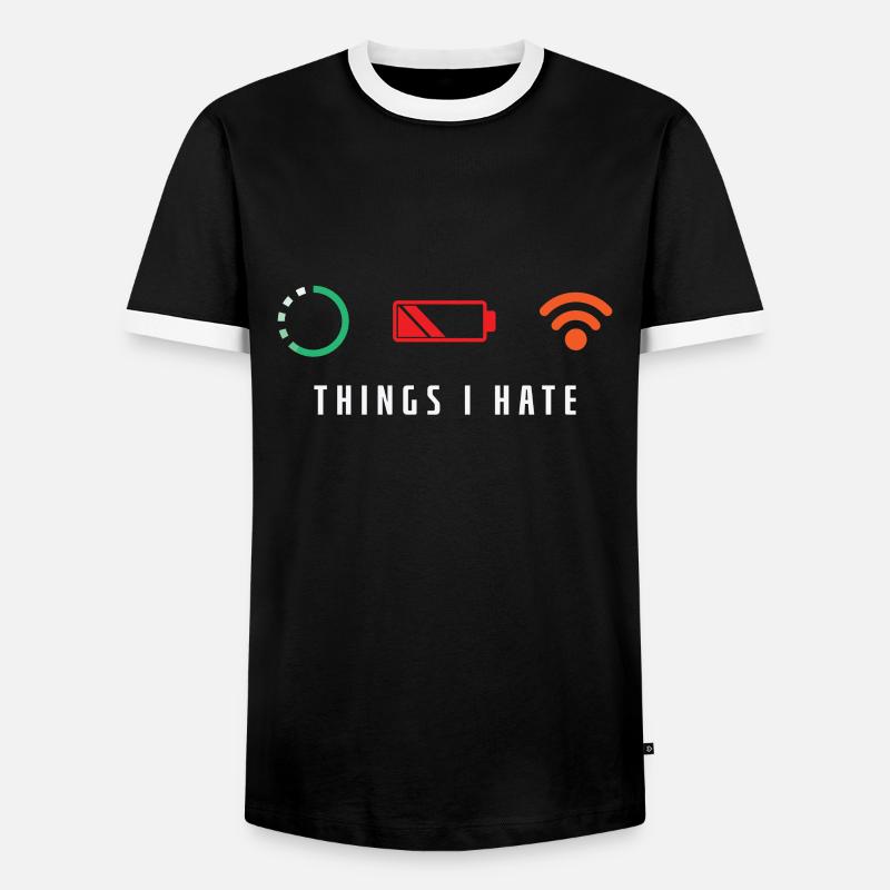 Things I Hate Nerd Computer - Men's Ringer Shirt - black/white