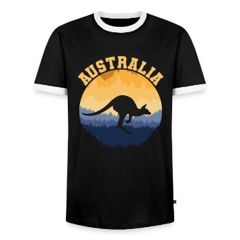 Australien Australia Känguru - Männer Kontrast-T-Shirt - Schwarz/Weiß - Vorne - AI Model Female 172 light (172cm) & AI Model Male 178 light (178cm)