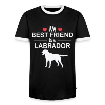 Mein bester Freund ist ein Labrador Hund - Männer Kontrast-T-Shirt - Schwarz/Weiß - Vorne - AI Model Female 172 light (172cm) & AI Model Male 178 light (178cm)