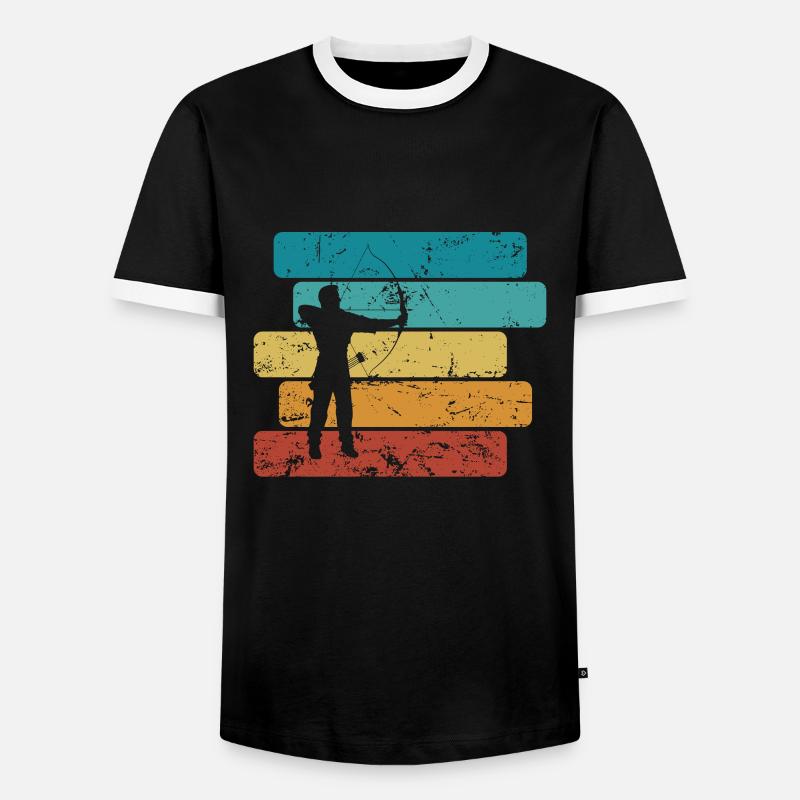 Pfeil und Bogen Bogenschießen - Männer Kontrast-T-Shirt - Schwarz/Weiß