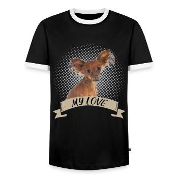 Russkiy Toy My Love - T-shirt contrasté Homme - noir/blanc - Devant - AI Model Female 172 light (172cm) & AI Model Male 178 light (178cm)