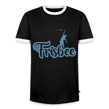 Play Frisbee with friends - Men's Ringer Shirt - black/white - Front - AI Model Female 172 light (172cm) & AI Model Male 178 light (178cm)