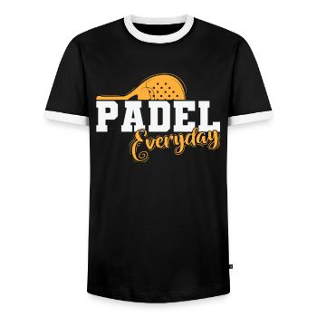 Padel Everyday Tennis Tennis Ballsport - T-shirt contrasté Homme - noir/blanc - Devant - AI Model Female 172 light (172cm) & AI Model Male 178 light (178cm)