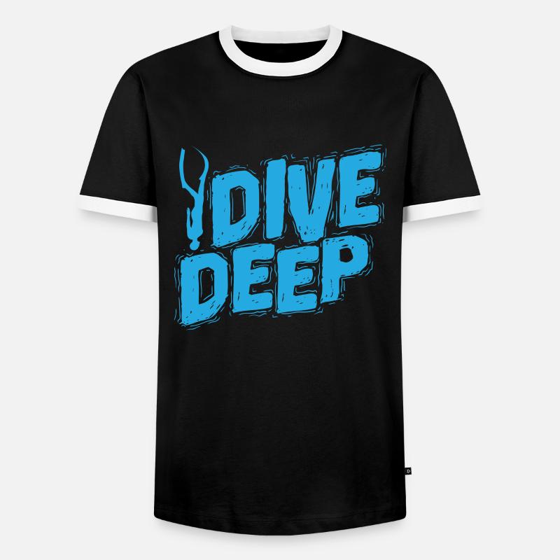 Apnea Diver Dive Deep - Men's Ringer Shirt - black/white