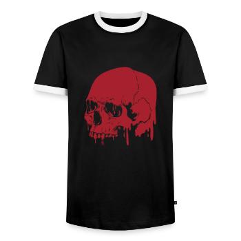 Skull Street Art Graffiti Spray Art - Men's Ringer Shirt - black/white - Front - AI Model Female 172 light (172cm) & AI Model Male 178 light (178cm)