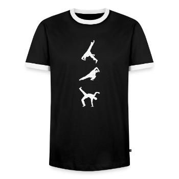 Capoeira Martial Arts Martial Arts Acrobatics - Men's Ringer Shirt - black/white - Front - AI Model Female 172 light (172cm) & AI Model Male 178 light (178cm)