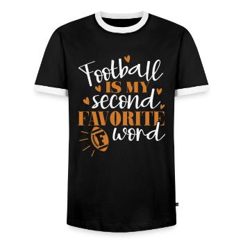 Le football est mon deuxième mot F préféré - T-shirt contrasté Homme - noir/blanc - Devant - AI Model Female 172 light (172cm) & AI Model Male 178 light (178cm)